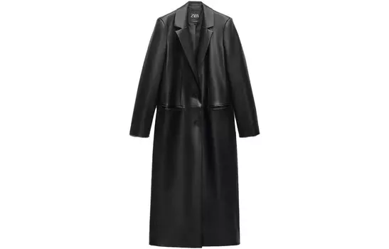 Кожаная куртка женская черная Zara