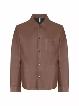 Кожаная рубашка Hugo Boss