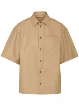 Кожаная рубашка Prada, серый