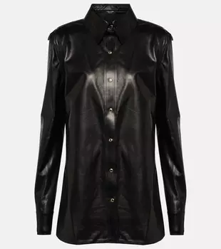 Кожаная рубашка Tom Ford, черный