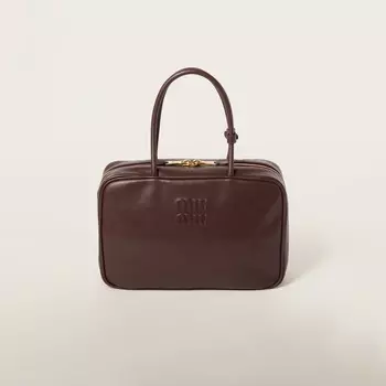 Кожаная сумка Beau Miu Miu, коричневый