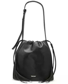 Кожаная сумка Channing на шнурке Dkny, коричневый
