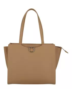 Кожаная сумка через плечо Gemini Salvatore Ferragamo, цвет Camel