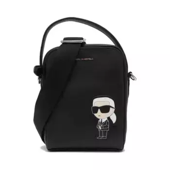 Кожаная сумка через плечо k/ikonik 2.0 Karl Lagerfeld, черный