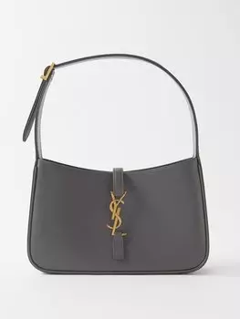 Кожаная сумка через плечо le 5 7 Saint Laurent, серый