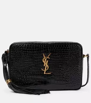 Кожаная сумка через плечо Lou Camera Saint Laurent, черный