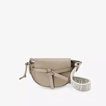 Кожаная сумка через плечо Mini Gate Dual Loewe, цвет sand