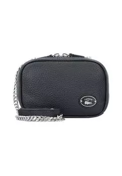 Кожаная сумка через плечо Origin Croc 16 см LACOSTE, цвет Noir