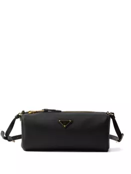 Кожаная сумка через плечо Prada, черный