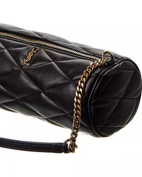 Кожаная сумка через плечо Saint Laurent Sade Tube, черный