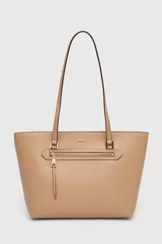 Кожаная сумка Dkny, бежевый