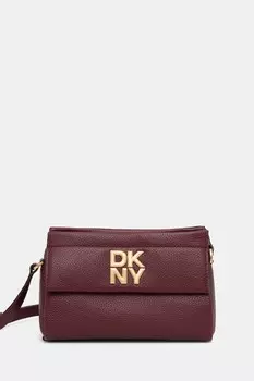 Кожаная сумка Dkny, бордовый