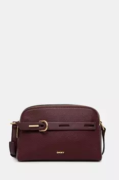 Кожаная сумка Dkny, бордовый