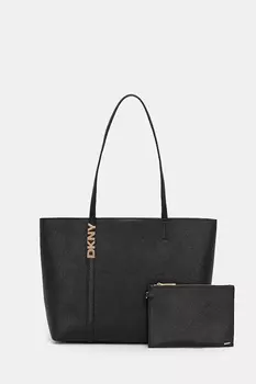 Кожаная сумка Dkny, черный