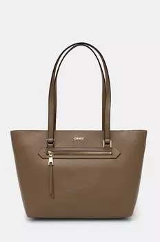 Кожаная сумка Dkny, коричневый