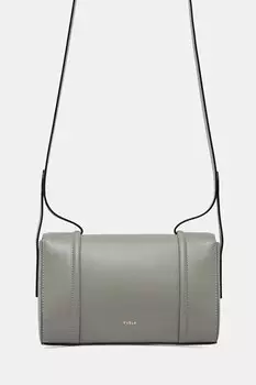 Кожаная сумка Furla, серый