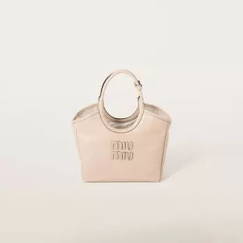 Кожаная сумка IVY Miu Miu, бежевый
