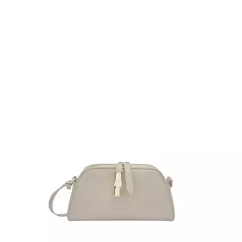 Кожаная сумка кроссбоди Furla Goccia, бежевый