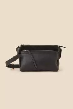 Кожаная сумка-мессенджер Accessorize, черный