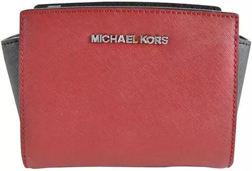 Кожаная сумка-мессенджер Michael Kors Selma Mini, цвет Scarlet /Black