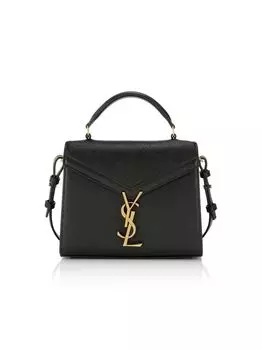 Кожаная сумка Mini Cassandra Saint Laurent, черный