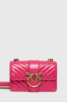 Кожаная сумка Pinko, фиолетовый