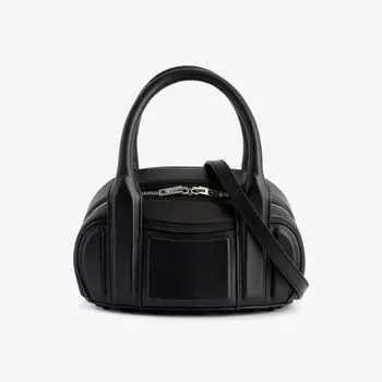 Кожаная сумка roc со вставками и верхней ручкой Alexander Wang, черный