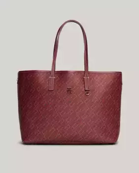 Кожаная сумка с монограммой Tommy Hilfiger, цвет Rojo Granate