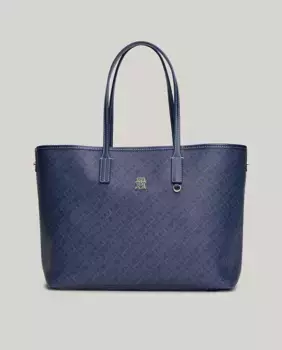 Кожаная сумка с монограммой Tommy Hilfiger, синий