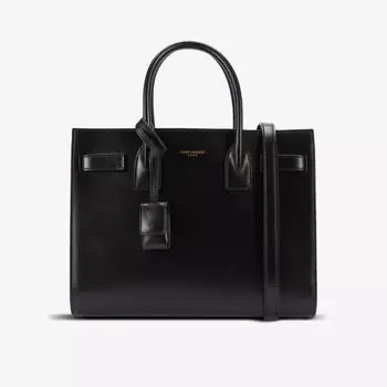 Кожаная сумка Sac de Jour Baby с верхней ручкой Saint Laurent, черный