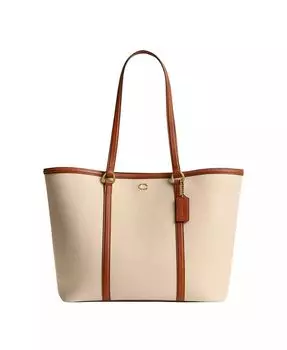 Кожаная сумка-тоут Legacy с цветными блоками COACH, белый