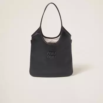 Кожаная сумка-тоут Miu Miu, черный