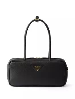 Кожаная сумка-тоут Prada, черный