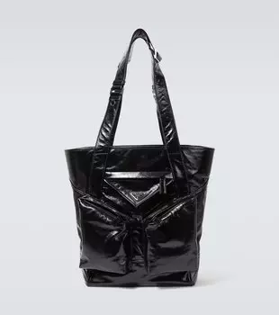 Кожаная сумка-тоут Prada, черный