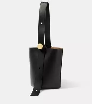 Кожаная сумка-ведро Pebble Medium Loewe, черный