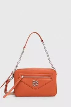 Кожаная сумочка Dkny, оранжевый