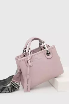 Кожаная сумочка Emporio Armani, розовый