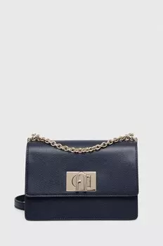 Кожаная сумочка Furla, темно-синий