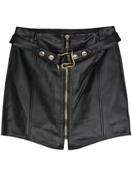 Кожаная юбка мини Just Cavalli, черный