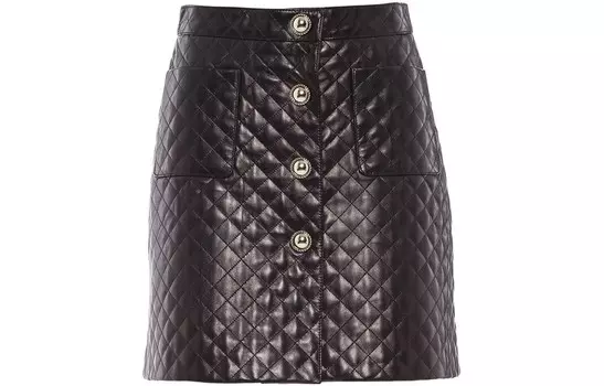Кожаная юбка женская Miu Miu, черный