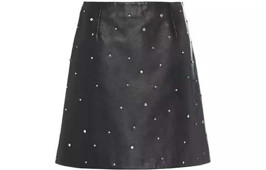 Кожаная юбка женская Miu Miu, черный