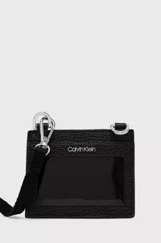 Кожаная визитница Calvin Klein, черный