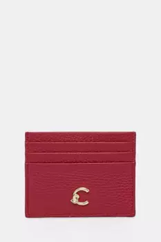 Кожаная визитница Coccinelle, гранатовый