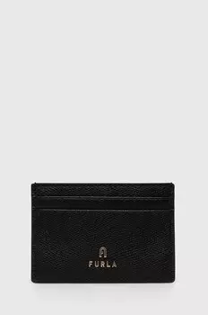 Кожаная визитница Furla, черный