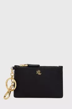 Кожаная визитница Lauren Ralph Lauren, черный