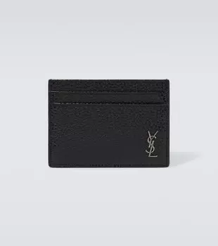 Кожаная визитница Saint Laurent, черный