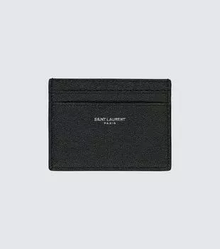 Кожаная визитница Saint Laurent, черный