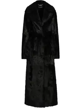 Кожаное пальто Dolce & Gabbana, черный