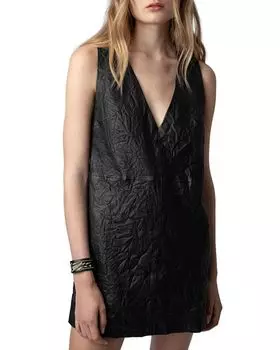 Кожаное платье Раша Zadig & Voltaire, цвет Black