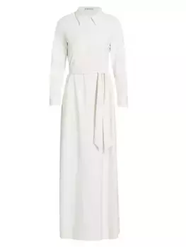 Кожаное платье-рубашка Chassidy из веганской кожи Alice + Olivia, цвет off white
